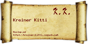 Kreiner Kitti névjegykártya